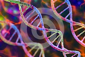 Molecule of DNA, double helix, 3D illustration photo