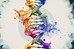 Molecule of DNA, generative ai illustration