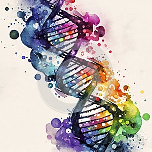 Molecule of DNA, generative ai illustration