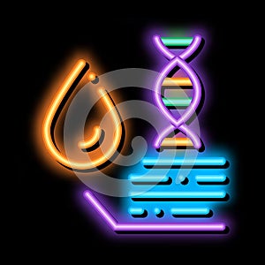 Molecule In Drop Water Biomaterial neon glow icon illustration