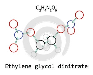 Molecule Ethylene glycol dinitrate C2H4N2O6