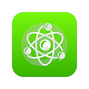 Molecule genetics icon green vector