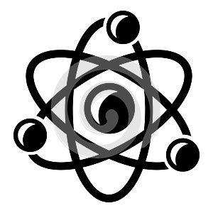 Molecule genetics icon, simple black style