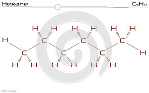 Molecule of Hexane