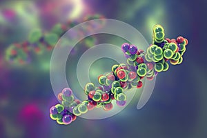 Molecule of the human hormone glucagon