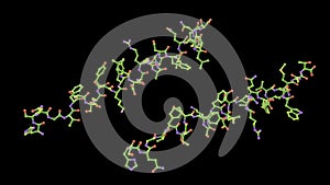 Molecule of the human hormone glucagon