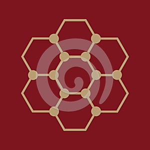 The molecule icon. Atom and chemistry, dna, physics symbol. Flat