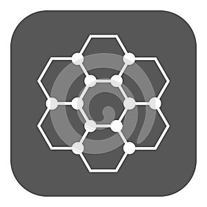 The molecule icon. Atom and chemistry, dna, physics symbol. Flat