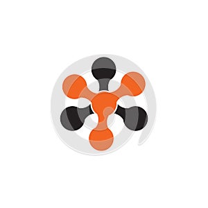 Molecule icon logo design vector template