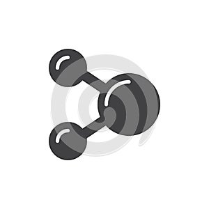 Molecule icon vector, filled flat sign, solid pictogram isolated on white