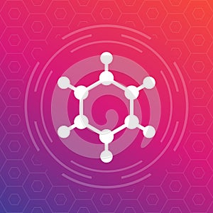 Molecule icon, vector logo element