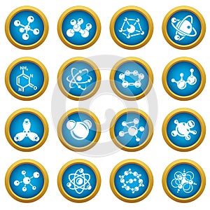 Molecule icons set, simple style