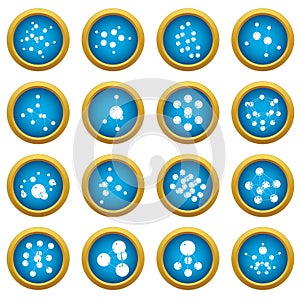 Molecule icons set, simple style