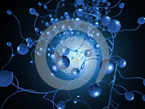 Molecule illustration over biology medicine scientific backgroun