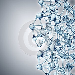 Molecule illustration over blue background, Life and biology, medicine scientific, molecular research dna.