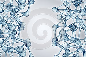 Molecule illustration over blue background, Life and biology, medicine scientific, molecular research dna.