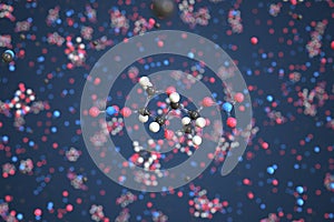 Molecule of Isosorbide dinitrate. Molecular model, conceptual 3d rendering photo