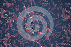 Molecule of Isosorbide dinitrate. Molecular model, science related 3d rendering photo