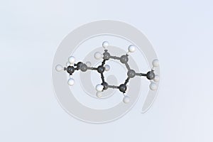 Molecule of limonene, isolated molecular model. 3D rendering