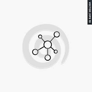 Molecule, linear style sign for mobile concept and web design