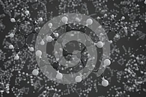 Divinylbenzene molecule made with balls, scientific molecular model. Chemical 3d rendering