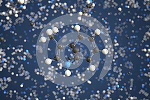 Skatole molecule, scientific molecular model, 3d rendering