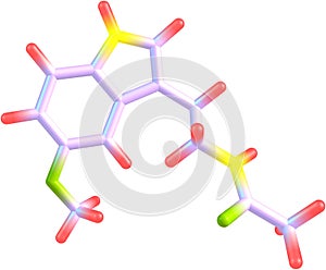 Molecule of Melatonin isolated on white