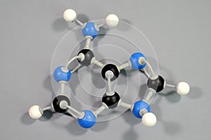 Molecule model of the DNA element Adenine.