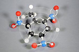 Molecule model of TNT Trinitrotoluene