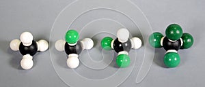 Models of methane with different grades of substitution photo