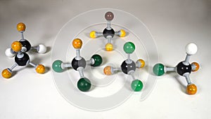 Molecule models of some CFC gases used as refrigerants