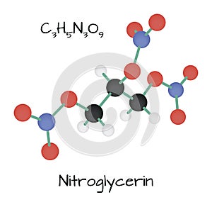 Molecule Nitroglycerin C3H5N3O9 photo