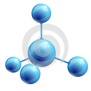 Molecule over blue background