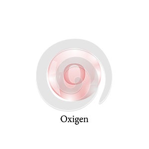 Molecule of Oxigen. Chemical Element of the Periodic Table