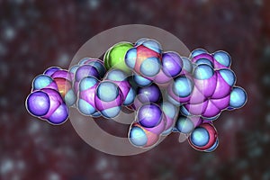 Molecule of oxytocin, a hormone released from the neurohypophysis