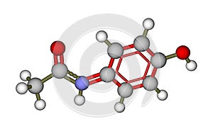 Molecule of paracetamol (acetaminophen)