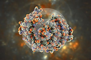 Molecule of pepsin stomach enzyme