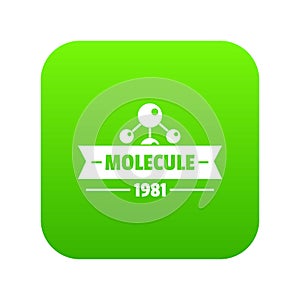 Molecule physics icon green vector