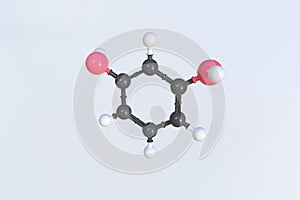 Molecule of resorcinol, isolated molecular model. 3D rendering