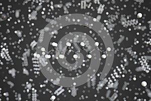 Molecule of nonane, conceptual molecular model. Scientific 3d rendering