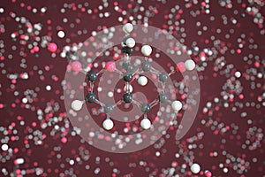 Umbelliferone molecule made with balls, conceptual molecular model. Chemical 3d rendering