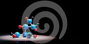 Molecule Shape Spotlighted on Black Background photo