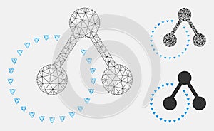 Molecule Structure Analysis Vector Mesh Network Model and Triangle Mosaic Icon