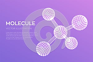 Molecule Structure. Dna, atom, neurons. Molecules and chemical formulas. 3D Scientific molecule background for medicine, science,