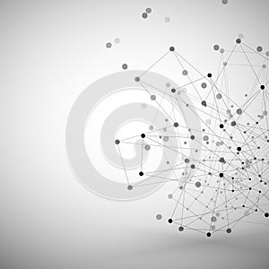 Molecule structure, gray background illustration