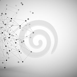 Molecule structure, gray background illustration