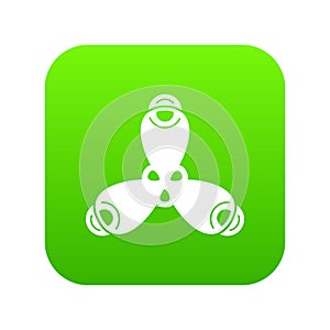 Molecule structure icon green vector