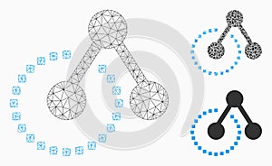 Molecule Structure Vector Mesh 2D Model and Triangle Mosaic Icon