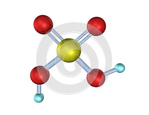 Molecule Sulfuric Acid 3D
