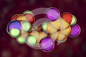 Molecule of thyroxine, a thyroid hormone